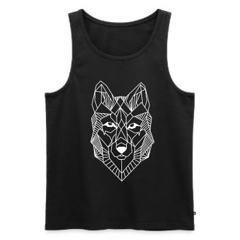 Wolf Raubtier Alpha Rudel Beute Geschenk Idee Wild - Männer Premium Bio Tank Top - Schwarz - Vorne - Michal (187cm)