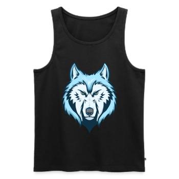 Wolf Raubtier Alpha Rudel Beute Geschenk Idee Wild - Männer Premium Bio Tank Top - Schwarz - Vorne - Michal (187cm)