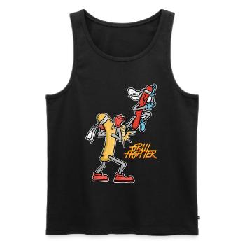 Saucisse de dessin animé de dessin animé - Débardeur bio Premium Homme - noir - Devant - Michal (187cm)