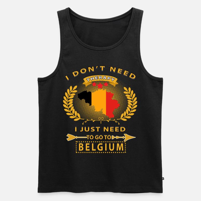 Belgien - Männer Premium Bio Tank Top - Schwarz