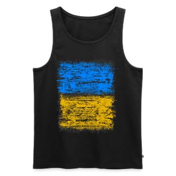 Ukraine - Männer Premium Bio Tank Top - Schwarz - Vorne - AI Model Male 178 light (178cm)