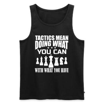 Schach - Männer Premium Bio Tank Top - Schwarz - Vorne - Michal (187cm)