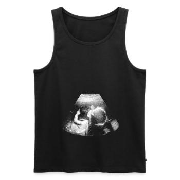 Mittelfinger Fuck Ultraschall Schwangerschaft Baby - Männer Premium Bio Tank Top - Schwarz - Vorne - Michal (187cm)