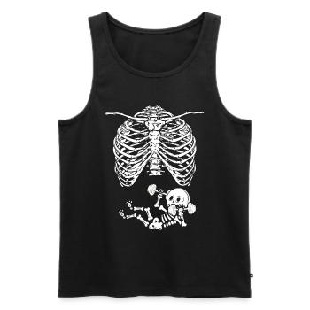 Gymnastique d'entraînement de squelette de rayons x de grossesse - Débardeur bio Premium Homme - noir - Devant - AI Model Male 178 light (178cm)