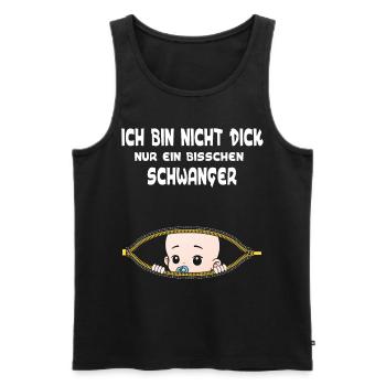 Schwangerschaft Schwanger Baby Spruch Geschenk - Männer Premium Bio Tank Top - Schwarz - Vorne - Michal (187cm)