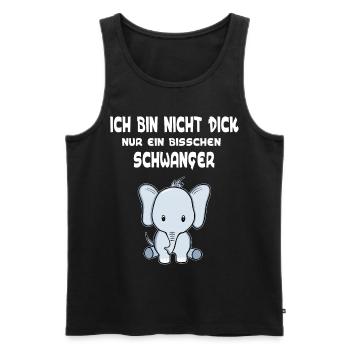 Cadeau de grossesse pour bébé éléphant enceinte - Débardeur bio Premium Homme - noir - Devant - Michal (187cm)