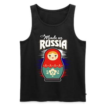 Russie - Débardeur bio Premium Homme - noir - Devant - Michal (187cm)