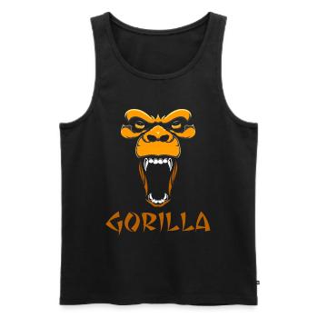 Gorilla - Männer Premium Bio Tank Top - Schwarz - Vorne - Michal (187cm)