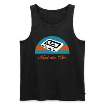 Kind der 90er Kassette - Männer Premium Bio Tank Top - Schwarz - Vorne - Michal (187cm)