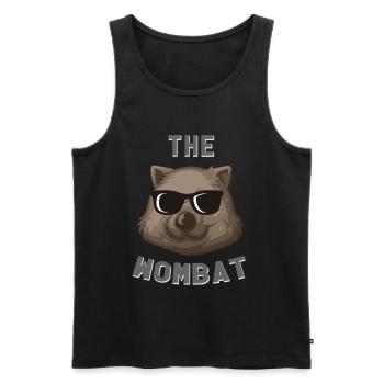 wombat - Männer Premium Bio Tank Top - Schwarz - Vorne - AI Model Male 178 light (178cm)
