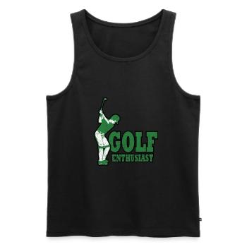 Golf - Golfen - Golfer - Männer Premium Bio Tank Top - Schwarz - Vorne - AI Model Male 178 light (178cm)
