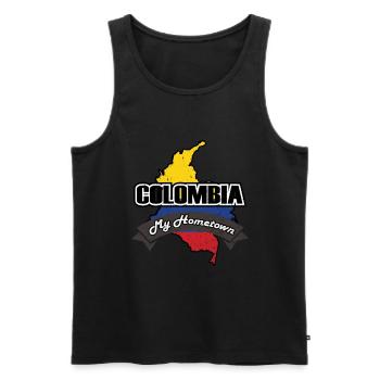 Colombia - Men's Premium Organic Tank Top - black - Front - Michal (187cm)
