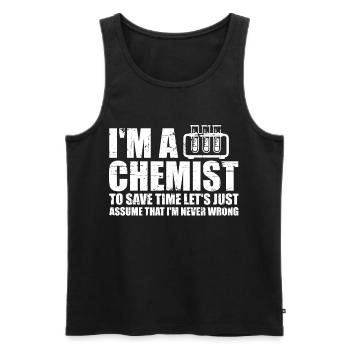 Chimie chimie science - Débardeur bio Premium Homme - noir - Devant - Michal (187cm)