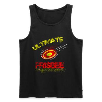 Frisbee - Men's Premium Organic Tank Top - black - Front - AI Model Male 178 light (178cm)