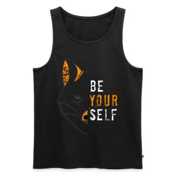 Fuchs - Männer Premium Bio Tank Top - Schwarz - Vorne - AI Model Male 178 light (178cm)