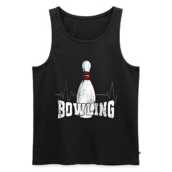 Cadeau de sport bowling quilles - Débardeur bio Premium Homme - noir - Devant - Michal (187cm)
