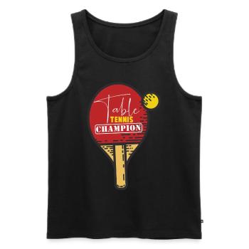 Table Tennis - Ping Pong - Ping Pong - Men's Premium Organic Tank Top - black - Front - AI Model Male 178 light (178cm)