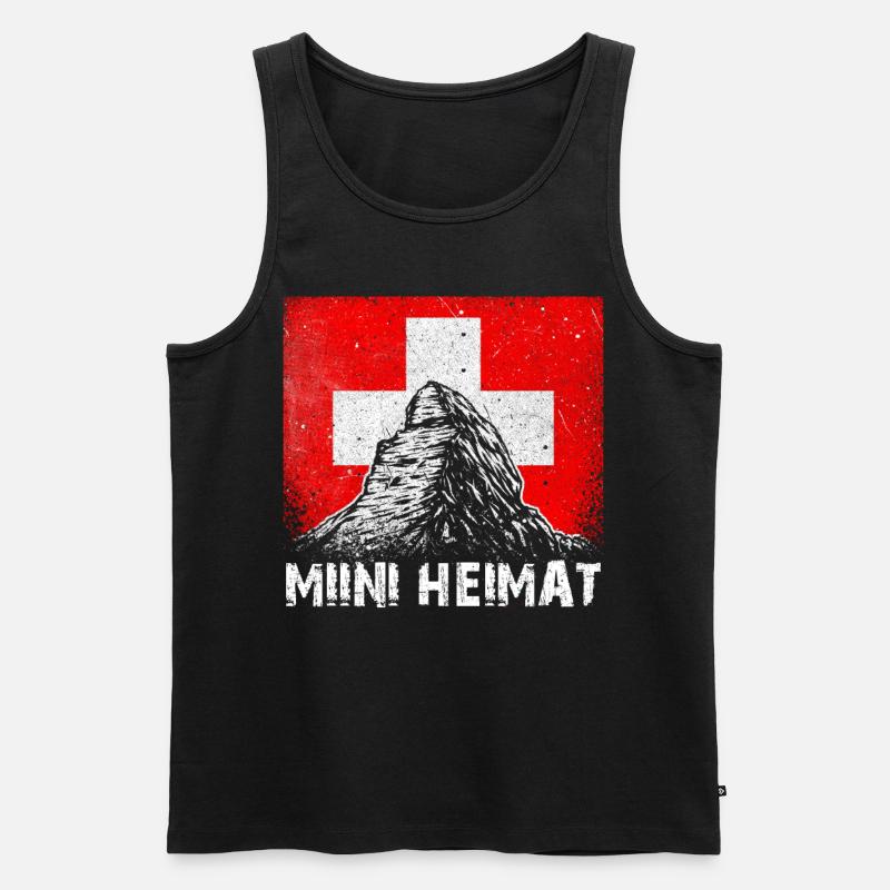 Schweiz Matterhorn Zermatt Schweizerkreuz Geschenk - Männer Premium Bio Tank Top - Schwarz