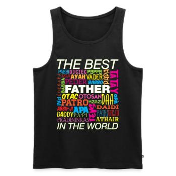 Vatertag Herrentag Männertag Papa ist der Beste - Männer Premium Bio Tank Top - Schwarz - Vorne - AI Model Male 178 light (178cm)