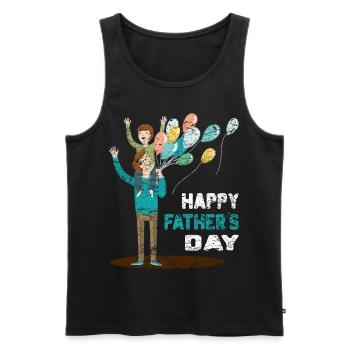 Vatertag Männertag Herrentag Papa ist der Beste - Männer Premium Bio Tank Top - Schwarz - Vorne - AI Model Male 178 light (178cm)