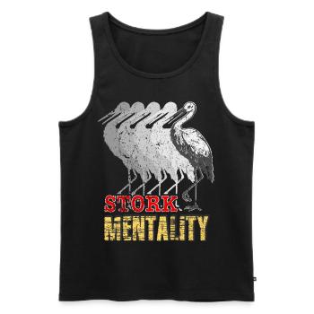 Stork Rattle Stork Baby Pregnancy Gift - Men's Premium Organic Tank Top - black - Front - AI Model Male 178 light (178cm)