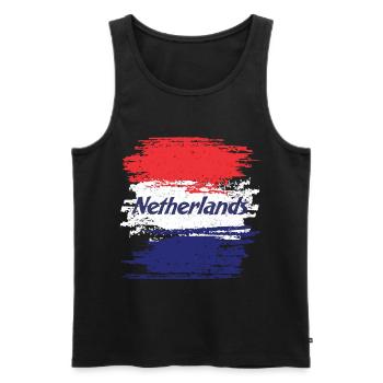 Pays-Bas Hollande tulipes Amsterdam cadeau - Débardeur bio Premium Homme - noir - Devant - Michal (187cm)