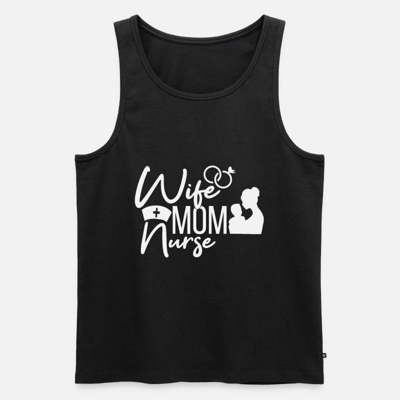 Ehefrau Mutter Krankenschwester - Männer Premium Bio Tank Top - Schwarz