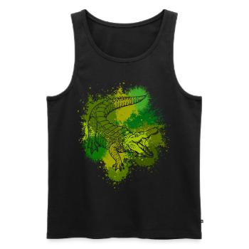 Krokodil Aligator Raubtier Reptilien Geschenk - Männer Premium Bio Tank Top - Schwarz - Vorne - Michal (187cm)