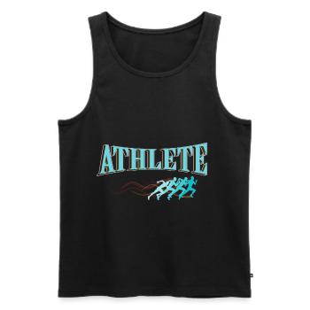 Athlète de gymnastique sport course à pied course à pied - Débardeur bio Premium Homme - noir - Devant - AI Model Male 178 light (178cm)