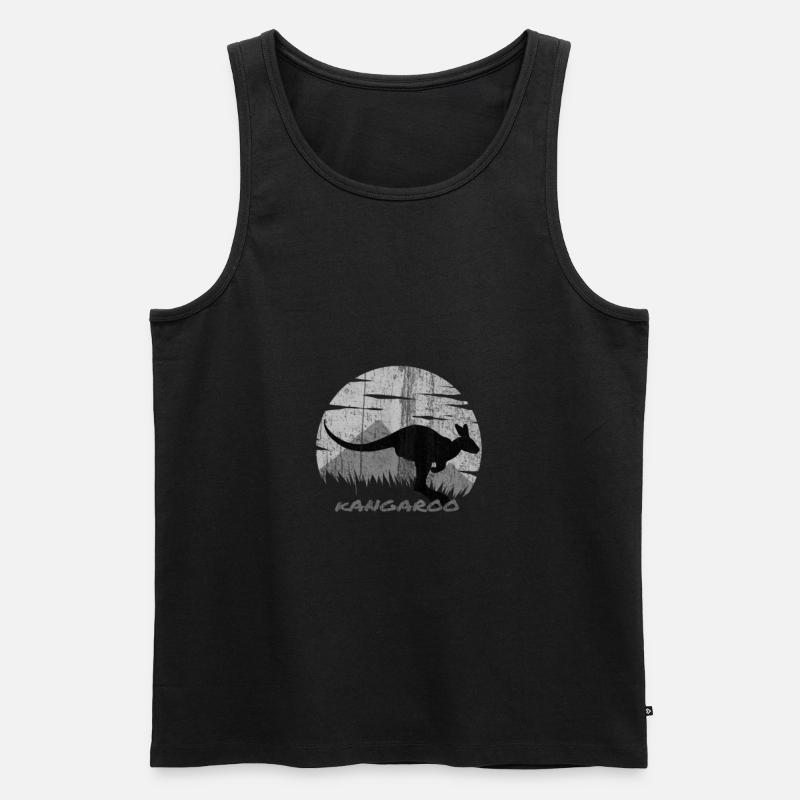Känguru Australien - Männer Premium Bio Tank Top - Schwarz