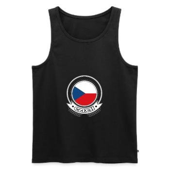 République tchèque Prague Europe UE Euro - Débardeur bio Premium Homme - noir - Devant - Michal (187cm)
