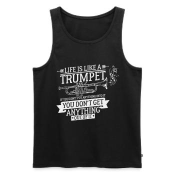 Life is like a trumpet gift trumpeter - Men's Premium Organic Tank Top - black - Front - Michal (187cm)