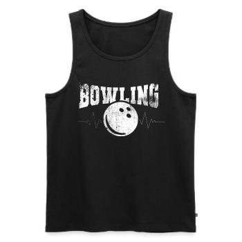 Bowling Bowling Sports Bowling - Men's Premium Organic Tank Top - black - Front - AI Model Male 178 light (178cm)