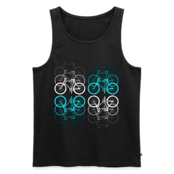Fahrrad Bike im Retro Look - Männer Premium Bio Tank Top - Schwarz - Vorne - AI Model Male 178 light (178cm)