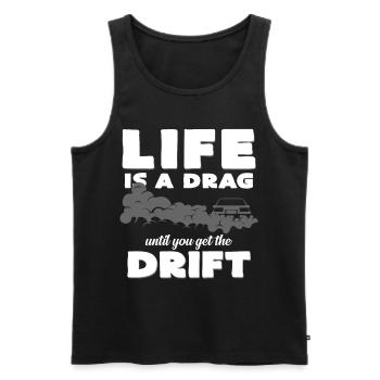 drift - Men's Premium Organic Tank Top - black - Front - AI Model Male 178 light (178cm)
