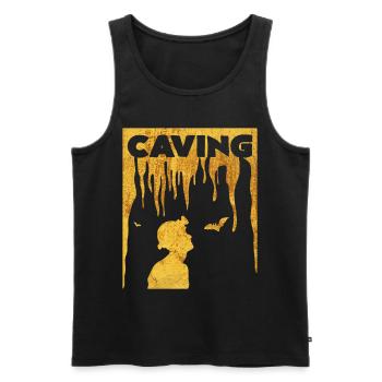 caving - Men's Premium Organic Tank Top - black - Front - Michal (187cm)