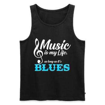 Music is my life Blues Music Blues Gift - Men's Premium Organic Tank Top - black - Front - Michal (187cm)