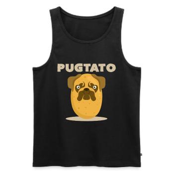 Mops Kartoffel - Männer Premium Bio Tank Top - Schwarz - Vorne - AI Model Male 178 light (178cm)