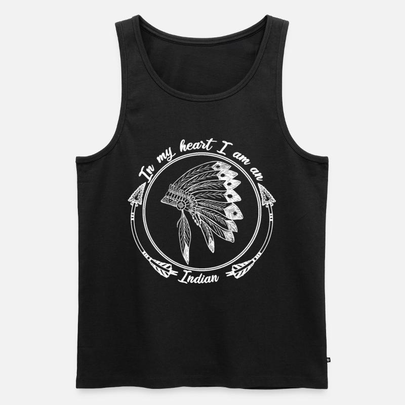 Indian Kopfschmuck Pfeil Ureinwohner Geschenk Herz - Männer Premium Bio Tank Top - Schwarz