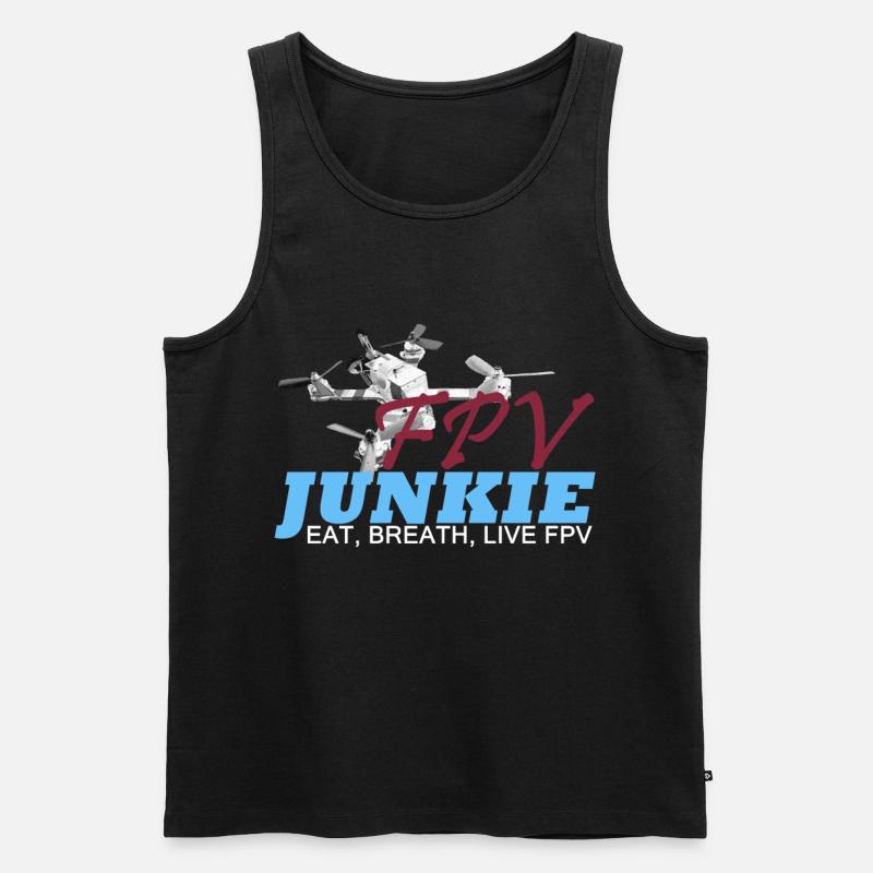 fpv junkie - Männer Premium Bio Tank Top - Schwarz