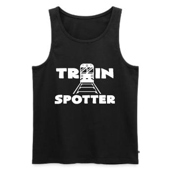 railwayman - Men's Premium Organic Tank Top - black - Front - Michal (187cm)