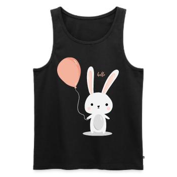 niedlicher Hase - süßes Geschenk Luftballon Sommer - Männer Premium Bio Tank Top - Schwarz - Vorne - Michal (187cm)