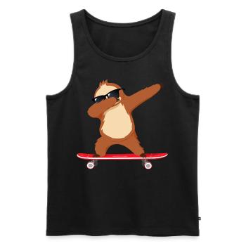 Dabbing Sloth Faultier Skateboard Geschenk - Männer Premium Bio Tank Top - Schwarz - Vorne - AI Model Male 178 light (178cm)