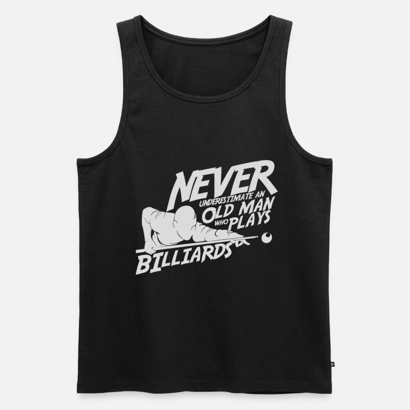 Alter Mann Billard - Männer Premium Bio Tank Top - Schwarz
