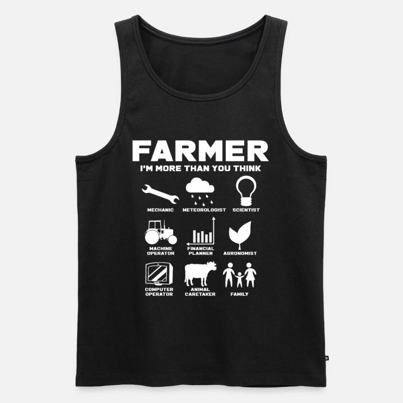 Farmer - Männer Premium Bio Tank Top - Schwarz