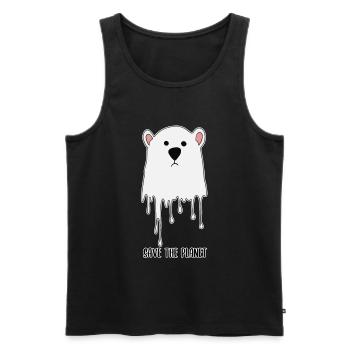 Schmelzender Polarbär Klimaschutz Klimawandel Welt - Männer Premium Bio Tank Top - Schwarz - Vorne - Michal (187cm)