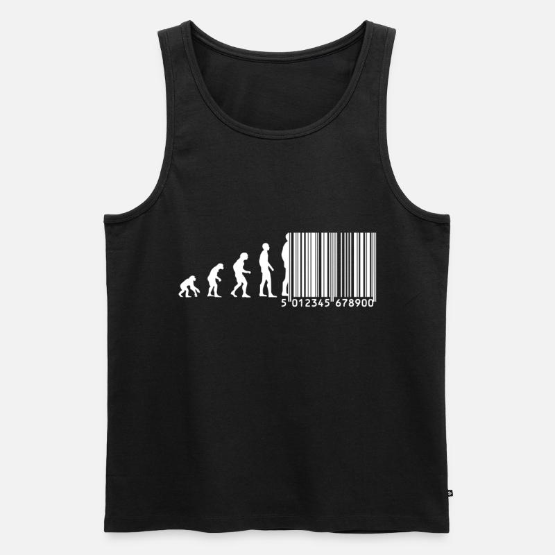 Evolution barcode - Men's Premium Organic Tank Top - black