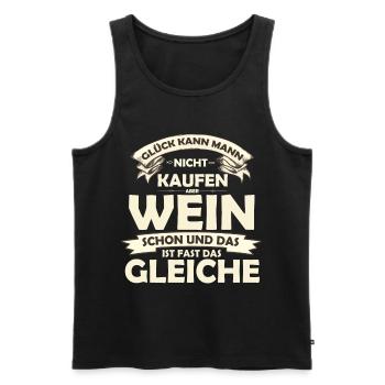 Wein - Männer Premium Bio Tank Top - Schwarz - Vorne - Michal (187cm)