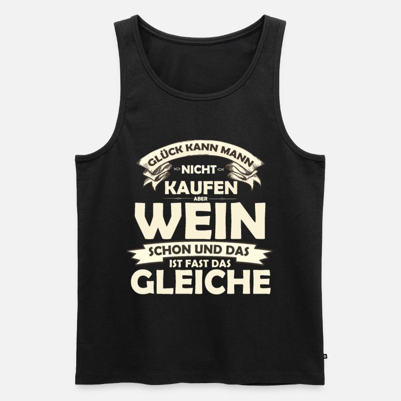 Wein - Männer Premium Bio Tank Top - Schwarz