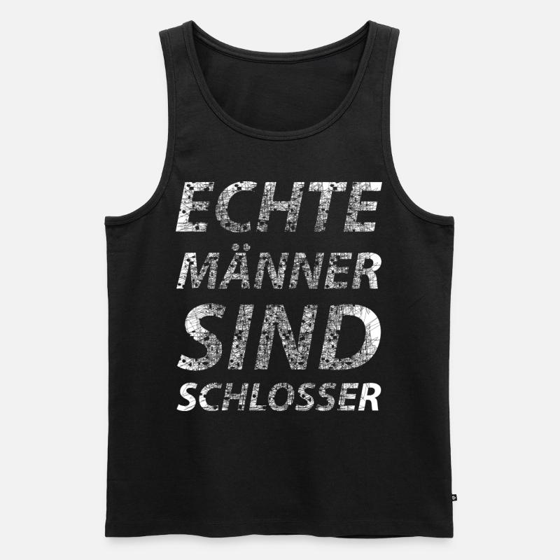 Echte Maenner sind Schlosser - Männer Premium Bio Tank Top - Schwarz